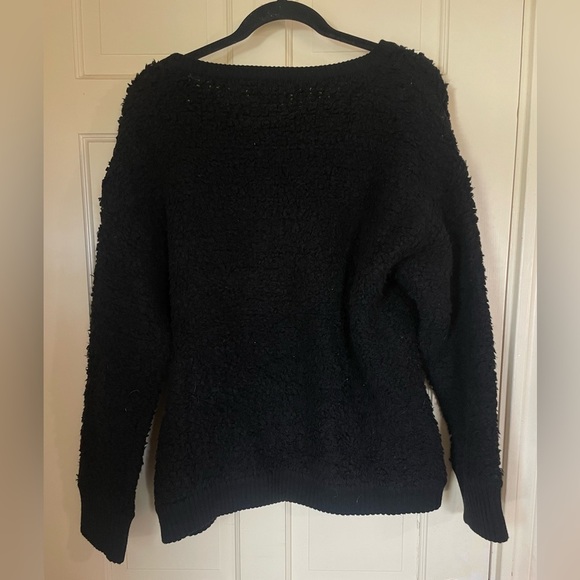 Rag & Bone Jean Women’s Black Wool Textured  Sweater Size Medium Crewneck - Picture 8 of 11